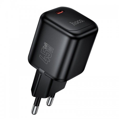 Мережевий адаптер HOCO Mini N84 1C, 45W/3A, PD3.2/QC чорний
