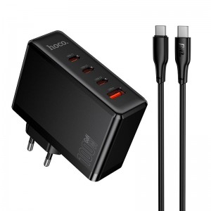 Мережевий адаптер HOCO Vigoroso charger набір кабель C–C N85 3C/1A, 100W/3A, PD/QC чорний