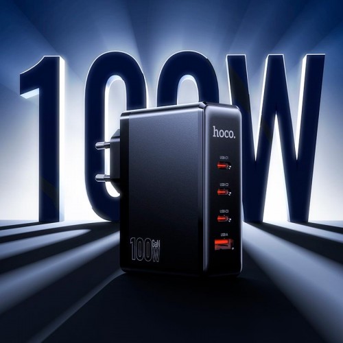 Мережевий адаптер HOCO Vigoroso charger N85 3C/1A, 100W/3A, PD/QC чорний