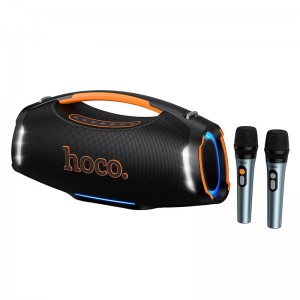 Портативна колонка Hoco Wave BT speaker HT4 Pro IPX4 BT5.3, TWS, 370 Вт, 6 годин із 2 мікрофонами чорна