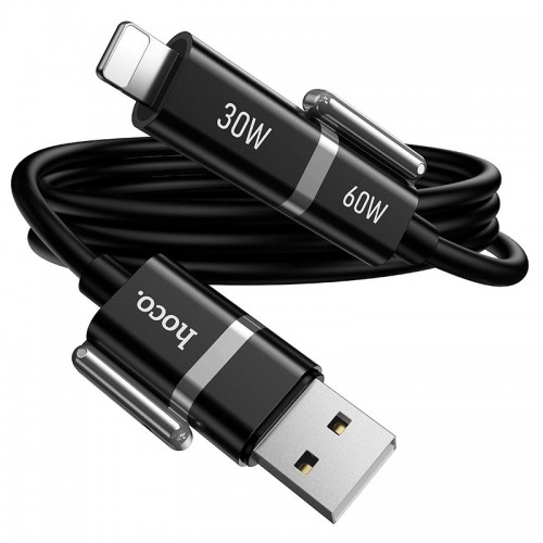 Кабель HOCO USB/C на iP/C Benefit 4-в-1 силіконовий кабель для заряджання та передачі даних U155 |1.2м, 60W/3A| чорний