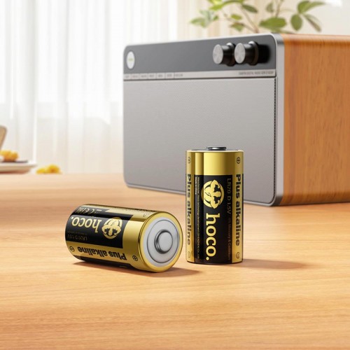 Батарейка Alkaline HOCO JA5 D, LR20, 1.5В (2шт) чорна