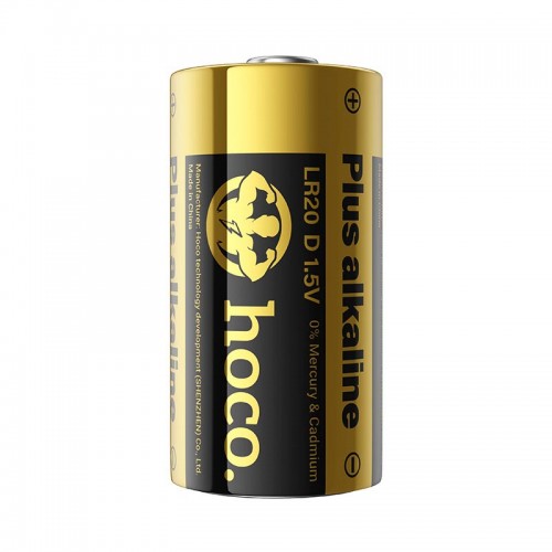 Батарейка Alkaline HOCO JA5 D, LR20, 1.5В (2шт) чорна