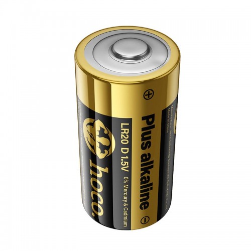 Батарейка Alkaline HOCO JA5 D, LR20, 1.5В (2шт) чорна