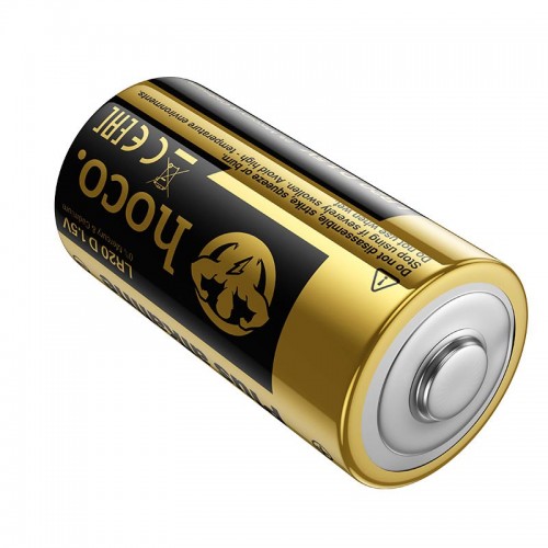 Батарейка Alkaline HOCO JA5 D, LR20, 1.5В (2шт) чорна