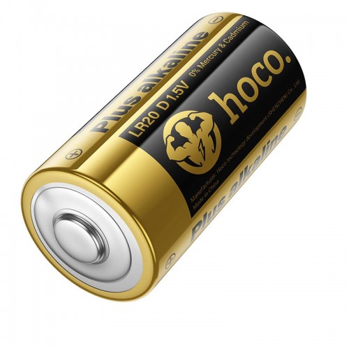 Батарейка Alkaline HOCO JA5 D, LR20, 1.5В (2шт) чорна