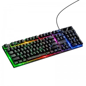 Клавіатура Hoco GM701 Trofeo wired gaming keyboard 104 Keys, UA/ru/EN розкладка LED підсвітка black