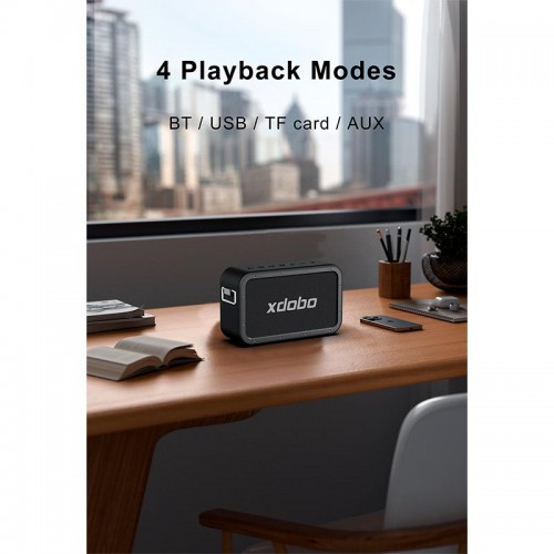 Портативная Bluetooth колонка Xdobo 1983 MAX IPX5 BT5.3, USB/TF/AUX, 120W, TWS, 20h Max black