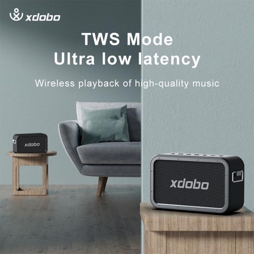Портативная Bluetooth колонка Xdobo 1983 MAX IPX5 BT5.3, USB/TF/AUX, 120W, TWS, 20h Max black