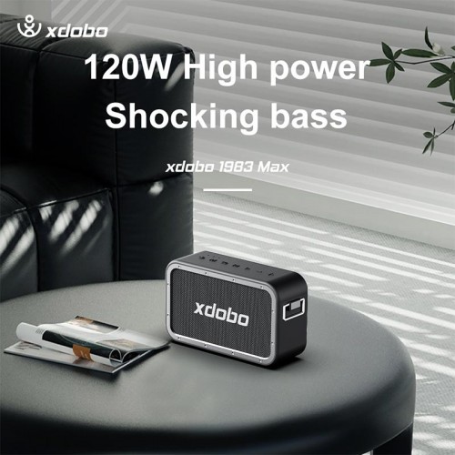 Портативная Bluetooth колонка Xdobo 1983 MAX IPX5 BT5.3, USB/TF/AUX, 120W, TWS, 20h Max black