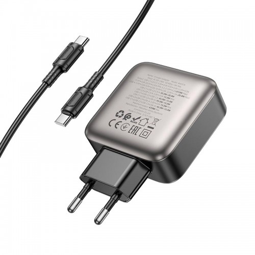 Адаптер мережевий Borofone Type-C to Type-C Absolute charger set BAS57A 1USB/3Type-C, 67W/3A, PD/QC black