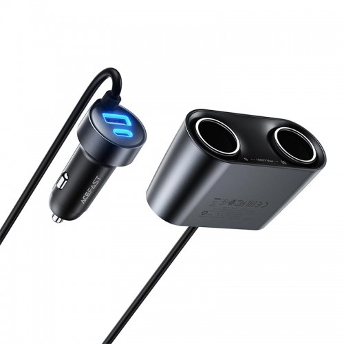 Автомобильный адаптер с прикуривателем Acefast 152W 2-in-1 Car Charger(2C+3A + Dual Cig Lighter) B22 grey