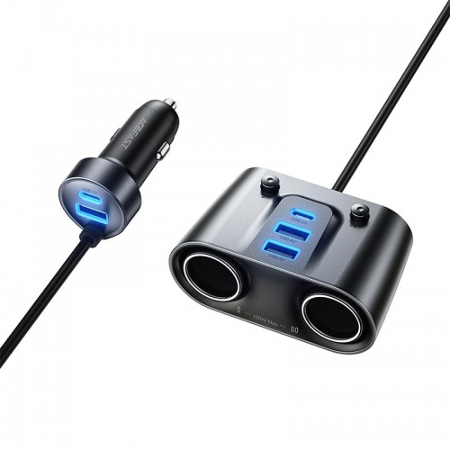 Автомобильный адаптер с прикуривателем Acefast 152W 2-in-1 Car Charger(2C+3A + Dual Cig Lighter) B22 grey