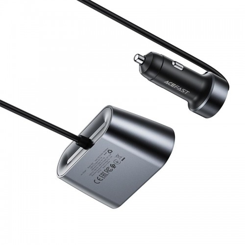 Автомобильный адаптер с прикуривателем Acefast 152W 2-in-1 Car Charger(2C+3A + Dual Cig Lighter) B22 grey