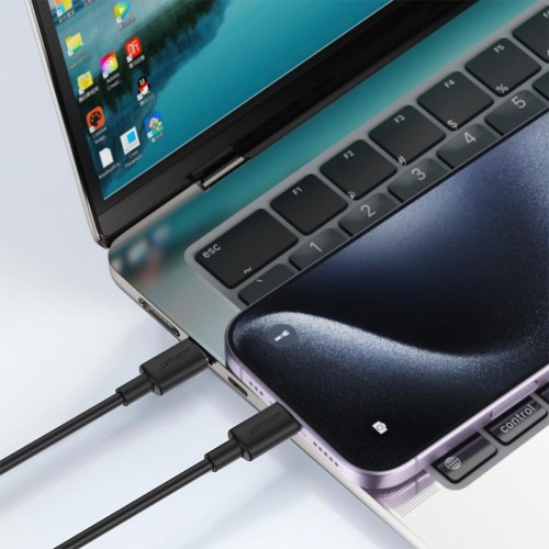 Кабель Acefast USB-C to USB-C silicone charging data cable C25-03 1.2m, 60W black