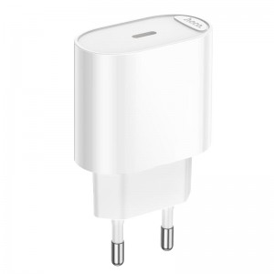 Сетевой адаптер Hoco Fighter single port charger C109A 1Type-C, 3A/20W, PD/QC white