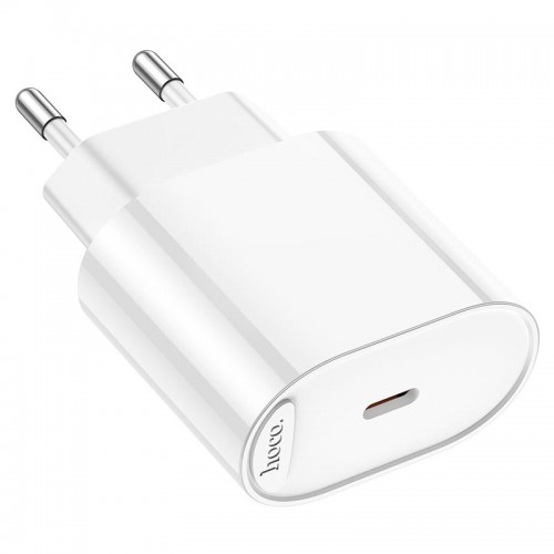 Сетевой адаптер Hoco Fighter single port charger C109A 1Type-C, 3A/20W, PD/QC white