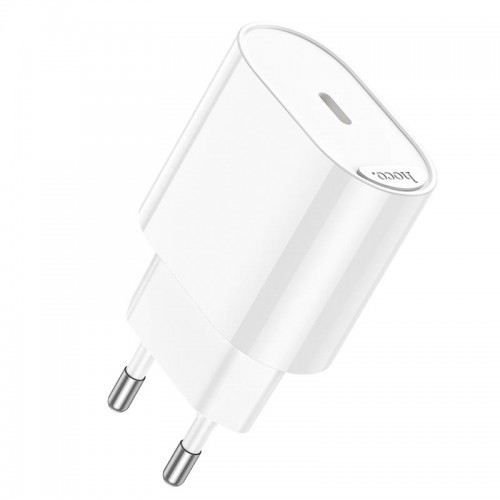 Сетевой адаптер Hoco Fighter single port charger C109A 1Type-C, 3A/20W, PD/QC white