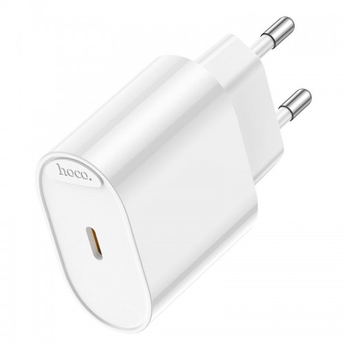 Сетевой адаптер Hoco Fighter single port charger C109A 1Type-C, 3A/20W, PD/QC white