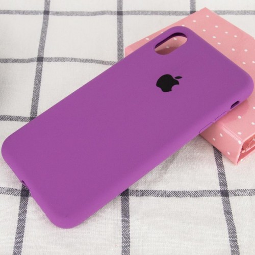 Чехол Silicone Case Full Protective (AA) для Apple iPhone X / XS (5.8") Фиолетовый / Виноград