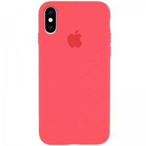 Чохол Silicone Case Full Protective (AA) для Apple iPhone X / XS (5.8") Кавуновий / Watermelon red
