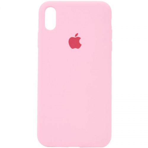 Чехол Silicone Case Full Protective (AA) для Apple iPhone XS Max (6.5") Розовый / Light pink