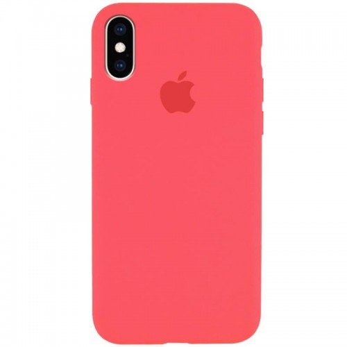 Чохол Silicone Case Full Protective (AA) для Apple iPhone XS Max (6.5") Кавуновий / Watermelon red