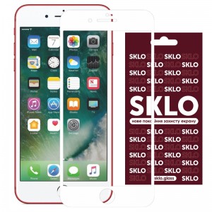 Захисне скло SKLO 3D для Apple iPhone 7 / 8 / SE (2020) (4.7") Білий