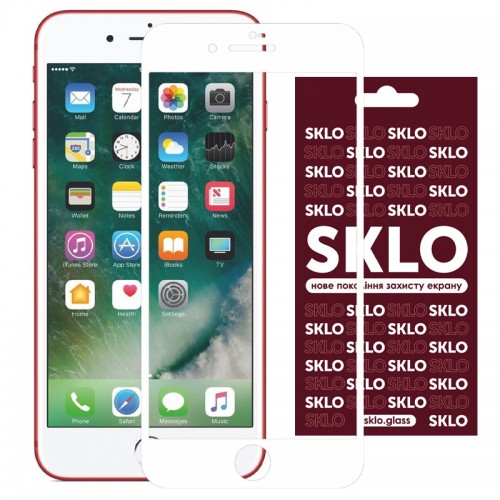 Защитное стекло SKLO 3D для Apple iPhone 7 / 8 / SE (2020) (4.7") Белый