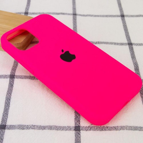 Чехол Silicone Case Full Protective (AA) для Apple iPhone 12 Pro / 12 (6.1") Розовый / Barbie pink