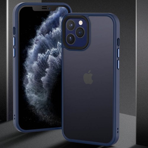 TPU+PC чохол Metal Buttons для Apple iPhone 12 Pro / 12 (6.1") Синій