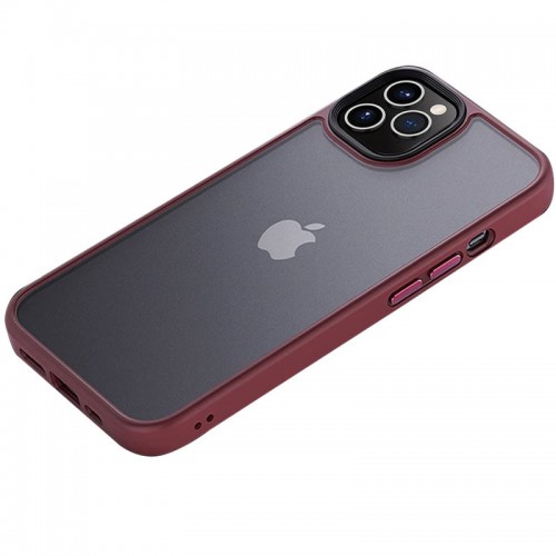TPU+PC чехол Metal Buttons для Apple iPhone 12 Pro Max (6.7") Бордовый
