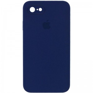 Чохол Silicone Case Square Full Camera Protective (AA) для Apple iPhone 6/6s (4.7") Темно-синій / Midnight blue