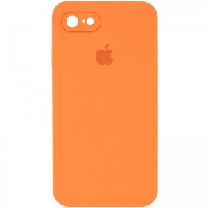 Чехол Silicone Case Square Full Camera Protective (AA) для Apple iPhone 6/6s (4.7") Оранжевый / Papaya