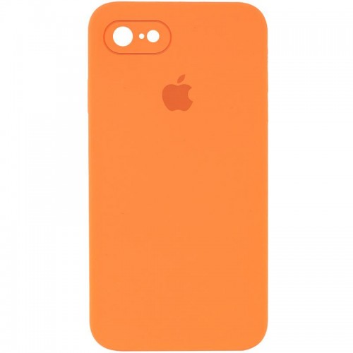 Чехол Silicone Case Square Full Camera Protective (AA) для Apple iPhone 6/6s (4.7") Оранжевый / Papaya