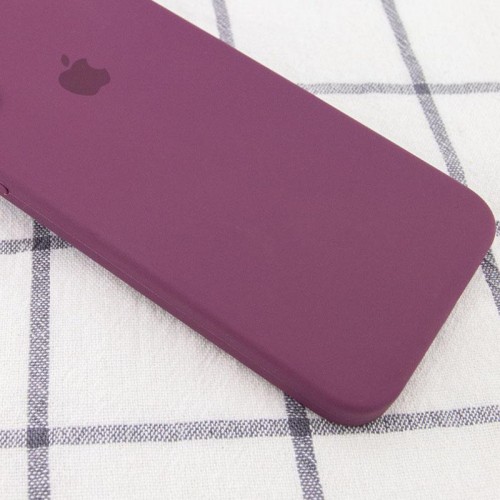 Чехол Silicone Case Square Full Camera Protective (AA) для Apple iPhone 6/6s (4.7") Бордовый / Maroon