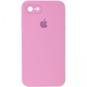 Чохол Silicone Case Square Full Camera Protective (AA) для Apple iPhone 6/6s (4.7") Рожевий / Light pink