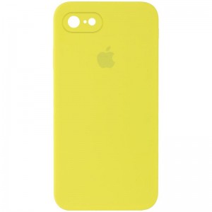 Чехол Silicone Case Square Full Camera Protective (AA) для Apple iPhone 6/6s (4.7") Жёлтый / Bright Yellow