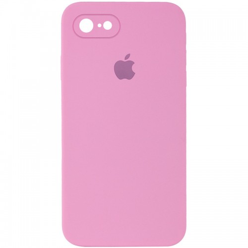 Чохол Silicone Case Square Full Camera Protective (AA) для Apple iPhone 7/8/SE (2020) (4.7") Рожевий / Light pink