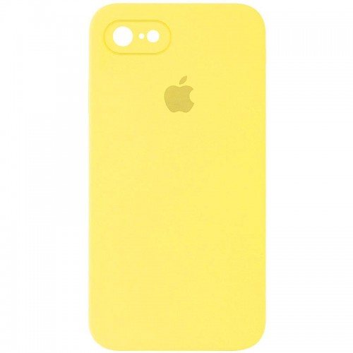 Чохол Silicone Case Square Full Camera Protective (AA) для Apple iPhone 7/8/SE (2020) (4.7") Жовтий / Yellow