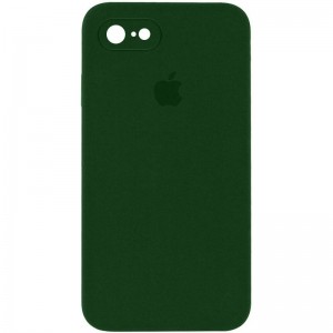 Чохол Silicone Case Square Full Camera Protective (AA) для Apple iPhone 7/8/SE (2020) (4.7") Зелений / Army green