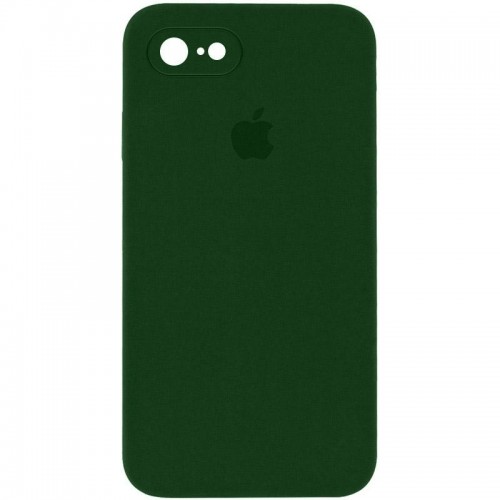 Чохол Silicone Case Square Full Camera Protective (AA) для Apple iPhone 7/8/SE (2020) (4.7") Зелений / Army green