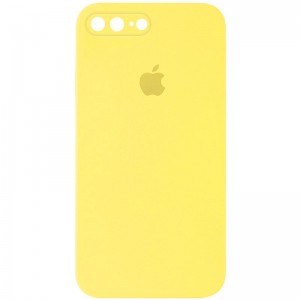 Чохол Silicone Case Square Full Camera Protective (AA) для Apple iPhone 7 plus/8 plus (5.5") Жовтий / Yellow