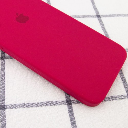 Чохол Silicone Case Square Full Camera Protective (AA) для Apple iPhone 7 plus/8 plus (5.5") Червоний / Rose Red