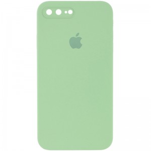 Чохол Silicone Case Square Full Camera Protective (AA) для Apple iPhone 7 plus/8 plus (5.5") М'ятний / Mint