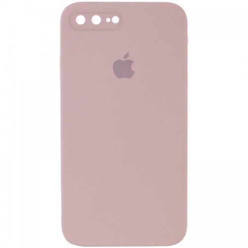 Чехол Silicone Case Square Full Camera Protective (AA) для Apple iPhone 7 plus/8 plus (5.5") Розовый / Pink Sand