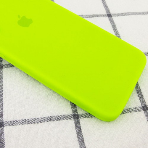 Чохол Silicone Case Square Full Camera Protective (AA) для Apple iPhone 7 plus/8 plus (5.5") Салатовий / Neon green