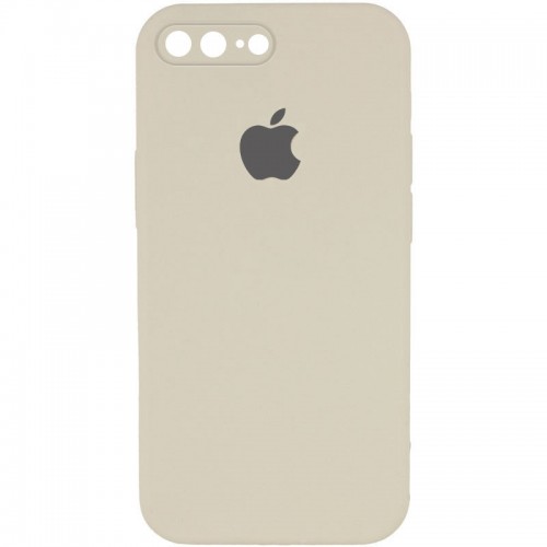 Чехол Silicone Case Square Full Camera Protective (AA) для Apple iPhone 7 Plus/8 Plus (5.5") Бежевый / Antique White