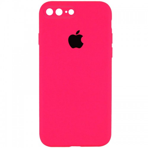Чохол Silicone Case Square Full Camera Protective (AA) для Apple iPhone 7 plus/8 plus (5.5") Рожевий / Barbie pink