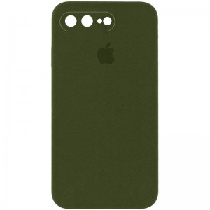 Чохол Silicone Case Square Full Camera Protective (AA) для Apple iPhone 7 plus/8 plus (5.5") Зелений / Dark Olive